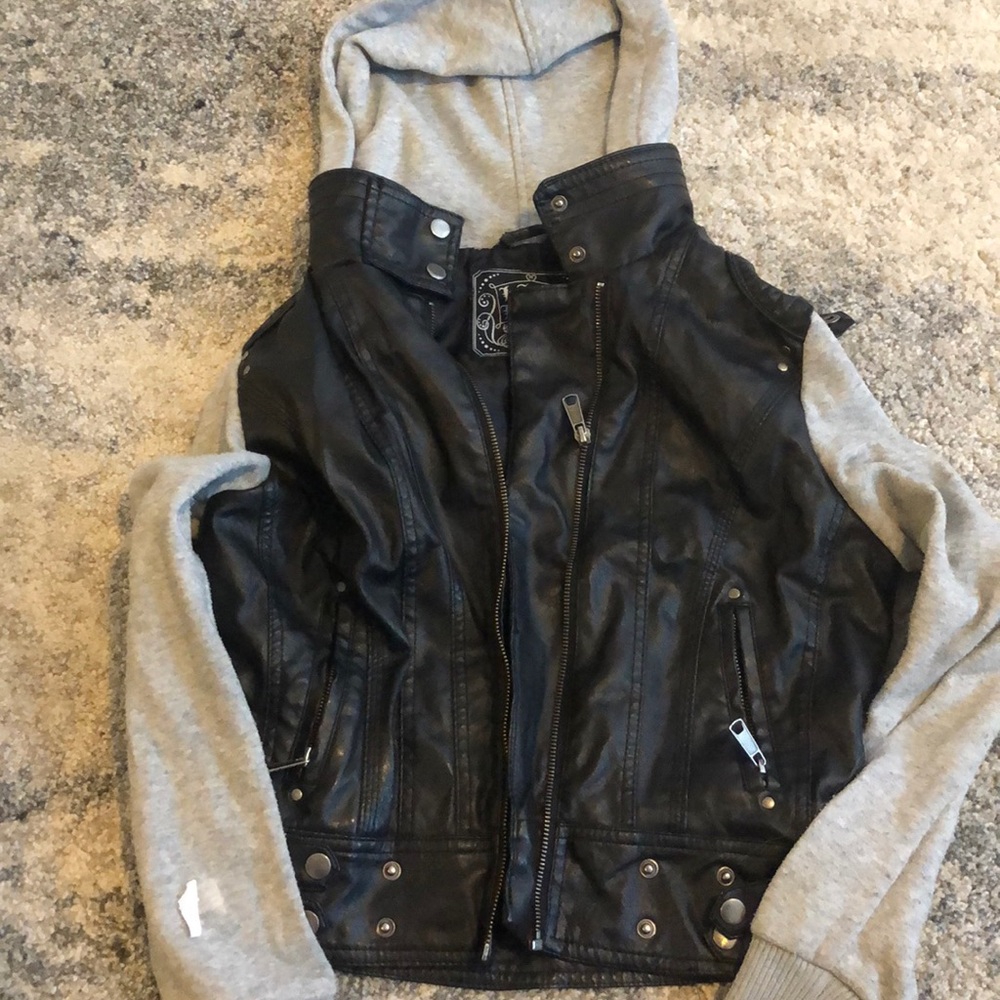 Black leather jacket